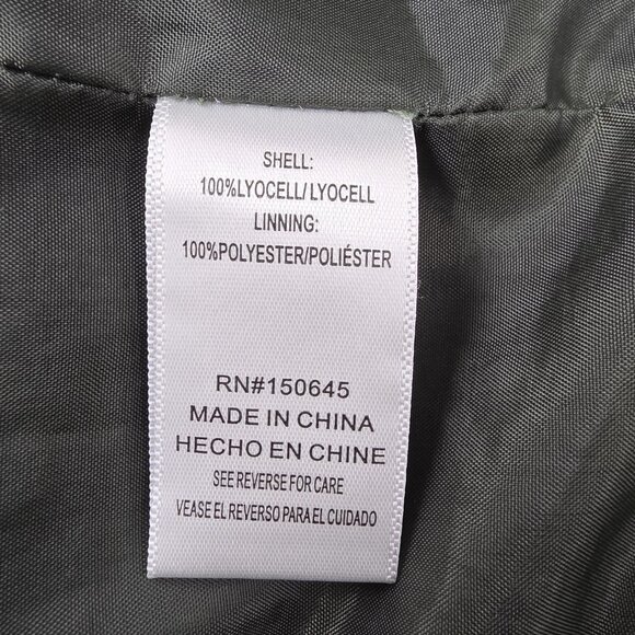 Love 8 Shirt Womens Extra Large Green Lyocell Utility Button Front Pockets - Picture 9 of 12